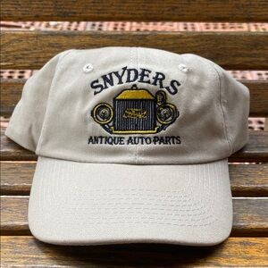 Snyder's Ford antique auto parts khaki Beige Cap full 6 panel adjustable hat